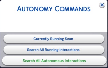 The Autonomy Commands menu